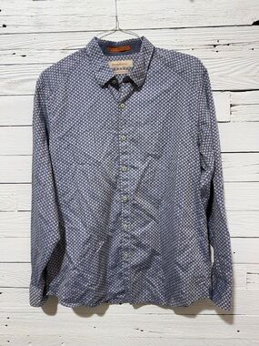 Tommy Bahama Blue Geo-Print Long Sleeve Button-Down Shirt